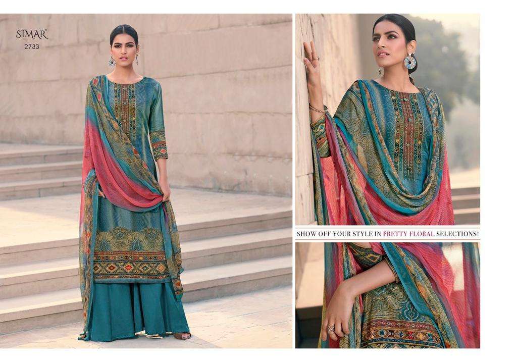 ELA BY GLOSSY 2727 TO 2734 SERIES BEAUTIFUL SUITS COLORFUL STYLISH FANCY CASUAL WEAR & ETHNIC WEAR PURE JAM SATIN DIGITAL PRINT WITH EMBROIDERY WORK DRESSES AT WHOLESALE PRICE