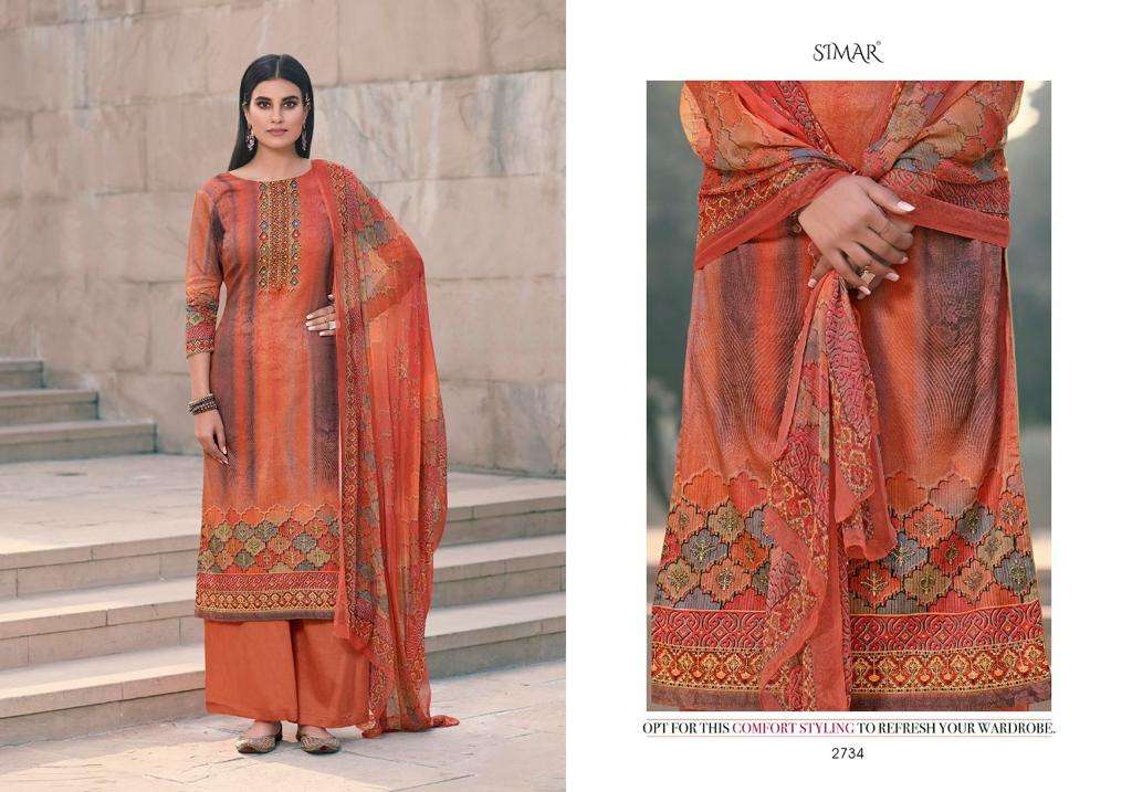 ELA BY GLOSSY 2727 TO 2734 SERIES BEAUTIFUL SUITS COLORFUL STYLISH FANCY CASUAL WEAR & ETHNIC WEAR PURE JAM SATIN DIGITAL PRINT WITH EMBROIDERY WORK DRESSES AT WHOLESALE PRICE