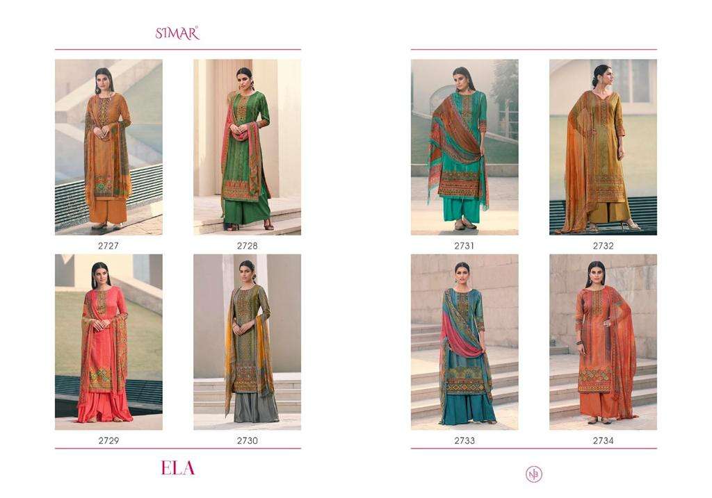 ELA BY GLOSSY 2727 TO 2734 SERIES BEAUTIFUL SUITS COLORFUL STYLISH FANCY CASUAL WEAR & ETHNIC WEAR PURE JAM SATIN DIGITAL PRINT WITH EMBROIDERY WORK DRESSES AT WHOLESALE PRICE