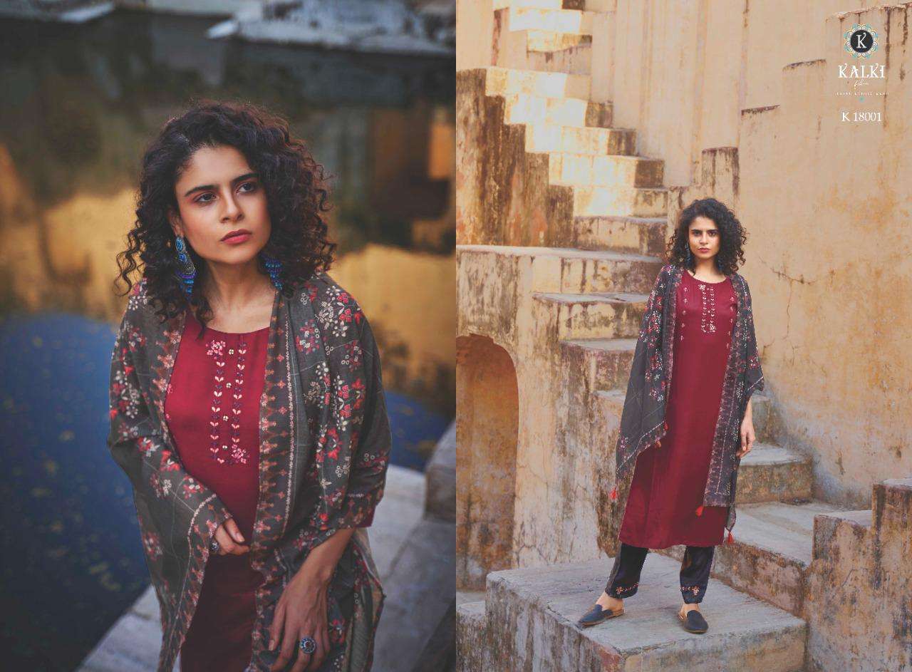 GLACE BY KALKI 18001 TO 18006 SERIES BEAUTIFUL SUITS COLORFUL STYLISH FANCY CASUAL WEAR & ETHNIC WEAR PURE RAYON EMBROIDERED DRESSES AT WHOLESALE PRICE