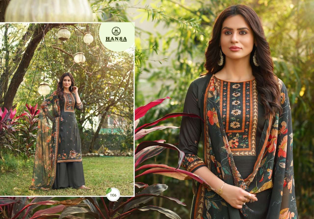 HIDAYA ANUSHKA BY HANSA PRINT 1101 TO 1108 SERIES BEAUTIFUL SUITS COLORFUL STYLISH FANCY CASUAL WEAR & ETHNIC WEAR JAM COTTON DIGITAL PRINT WITH HAND WORK DRESSES AT WHOLESALE PRICE