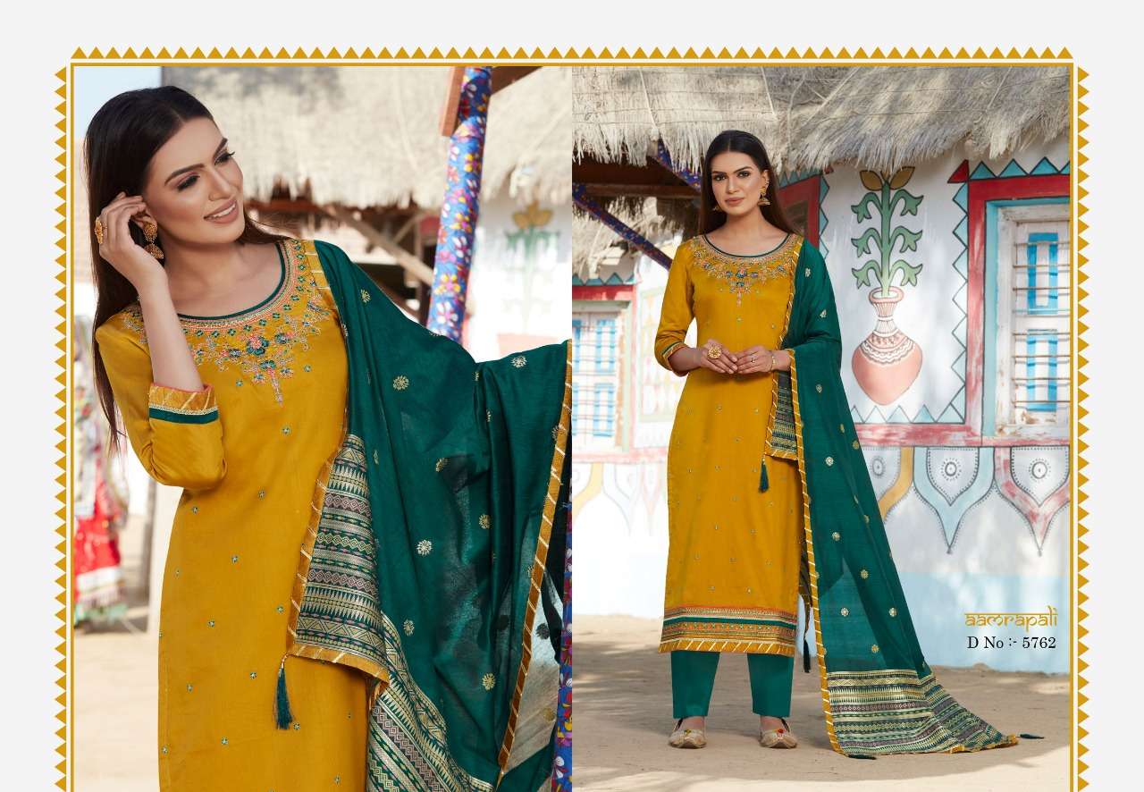 RAJ GHARANA VOL-2 BY KESSI FABRICS 5761 TO 5768 SERIES INDIAN TRADITIONAL WEAR COLLECTION BEAUTIFUL STYLISH FANCY COLORFUL PARTY WEAR & OCCASIONAL WEAR JAM SILK KHATLI WORK AT WHOLESALE PRICE