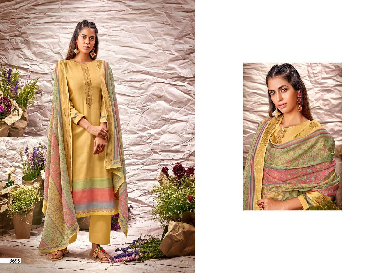 KANI WEAR VOL-2 BY PRM TRENDZ 3691 TO 3700 SERIES BEAUTIFUL SUITS COLORFUL STYLISH FANCY CASUAL WEAR & ETHNIC WEAR PURE JAM SILK DIGITAL PRINT WITH WORK DRESSES AT WHOLESALE PRICE