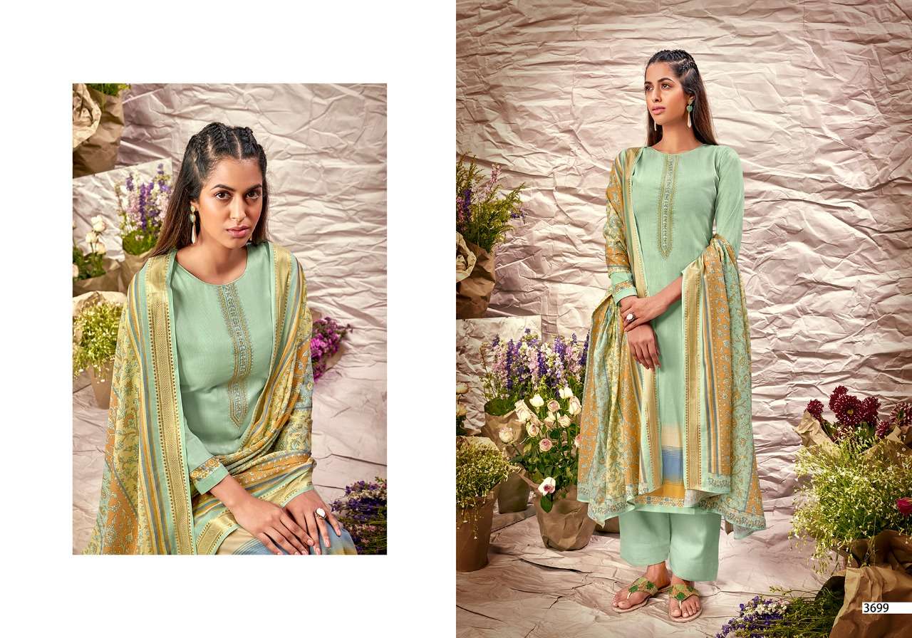 KANI WEAR VOL-2 BY PRM TRENDZ 3691 TO 3700 SERIES BEAUTIFUL SUITS COLORFUL STYLISH FANCY CASUAL WEAR & ETHNIC WEAR PURE JAM SILK DIGITAL PRINT WITH WORK DRESSES AT WHOLESALE PRICE