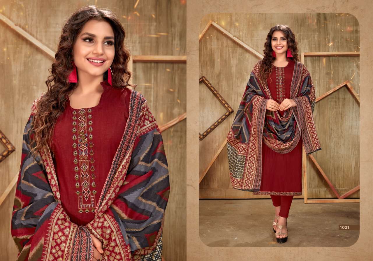 AROHI BY KESARIYA 1001 TO 1008 SERIES BEAUTIFUL SUITS COLORFUL STYLISH FANCY CASUAL WEAR & ETHNIC WEAR CAMBRIC COTTON DIGITAL PRINT WITH EMBROIDERY DRESSES AT WHOLESALE PRICE