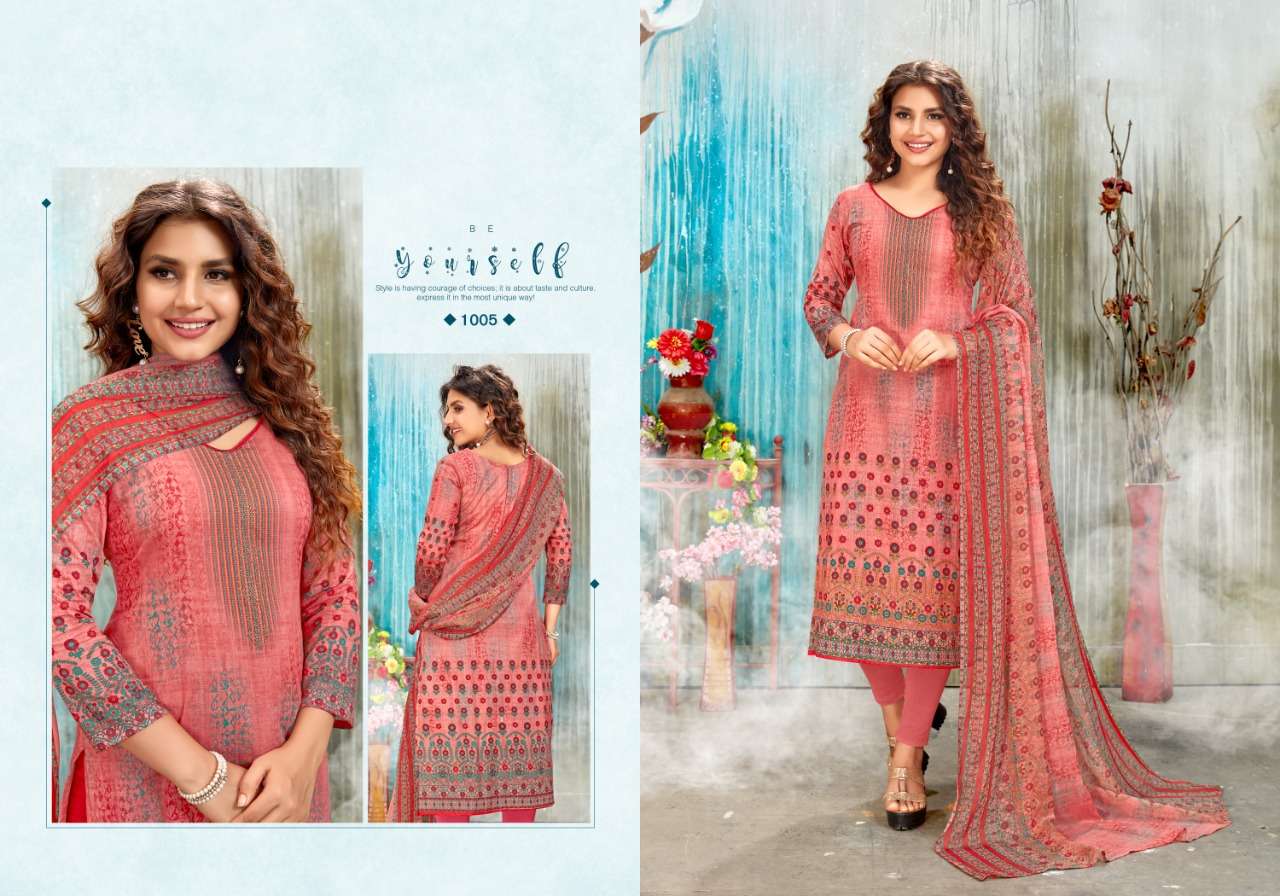 SUHANI BY KESARIYA 1001 TO 1008 SERIES BEAUTIFUL SUITS COLORFUL STYLISH FANCY CASUAL WEAR & ETHNIC WEAR PURE CAMBRIC DIGITAL PRINT WITH WORK DRESSES AT WHOLESALE PRICE