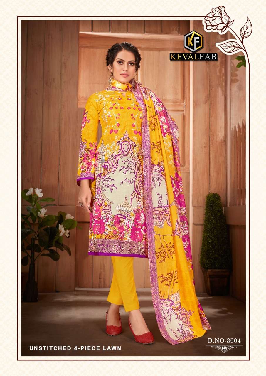 SOBIA NAZIR VOL-3 BY KEVAL FAB 3001 TO 3006 SERIES BEAUTIFUL STYLISH SUITS FANCY COLORFUL CASUAL WEAR & ETHNIC WEAR & READY TO WEAR HEAVY COTTON PRINTED DRESSES AT WHOLESALE PRICE