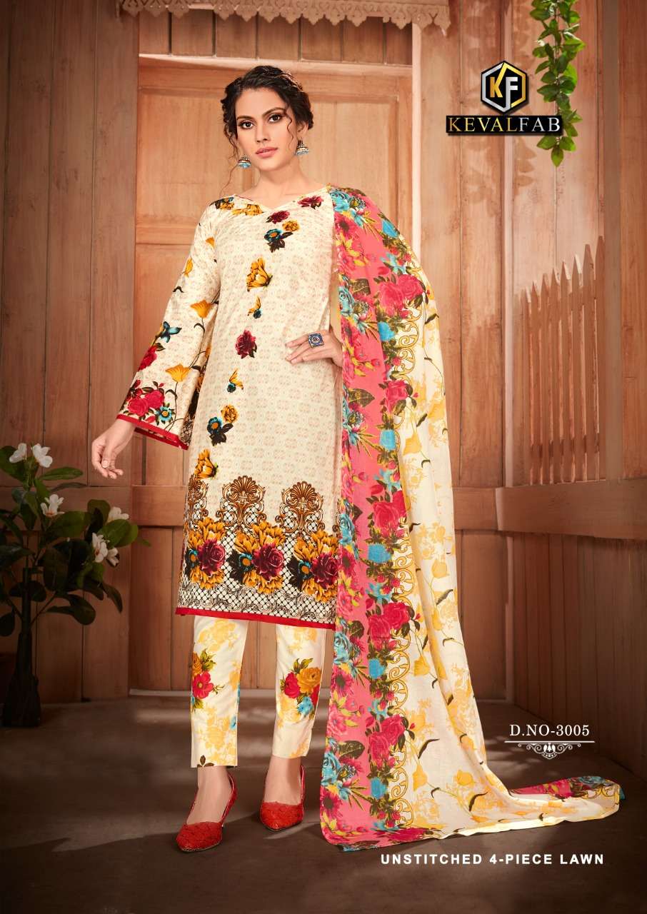 SOBIA NAZIR VOL-3 BY KEVAL FAB 3001 TO 3006 SERIES BEAUTIFUL STYLISH SUITS FANCY COLORFUL CASUAL WEAR & ETHNIC WEAR & READY TO WEAR HEAVY COTTON PRINTED DRESSES AT WHOLESALE PRICE