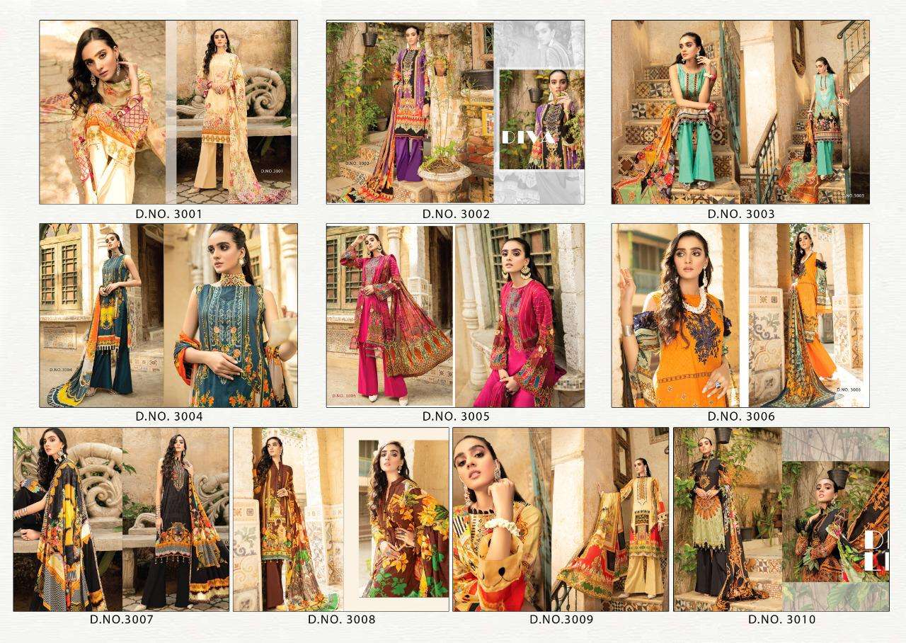 MAHNOOR VOL-3 BY YASHIKA TRENDS 3001 TO 3010 SERIES BEAUTIFUL PAKISTANI SUITS COLORFUL STYLISH FANCY CASUAL WEAR & ETHNIC WEAR PURE LAWN DIGITAL PRINT DRESSES AT WHOLESALE PRICE