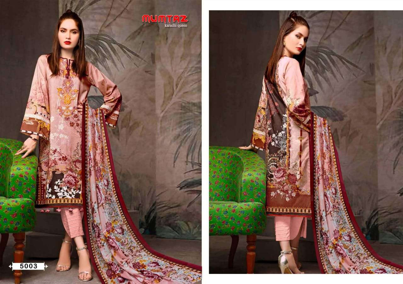 MUMTAZ VOL-5 BY MADHAV FASHION 5001 TO 5010 SERIES INDIAN TRADITIONAL WEAR COLLECTION BEAUTIFUL STYLISH FANCY COLORFUL PARTY WEAR & OCCASIONAL WEAR PURE COTTON PRINT DRESSES AT WHOLESALE PRICE