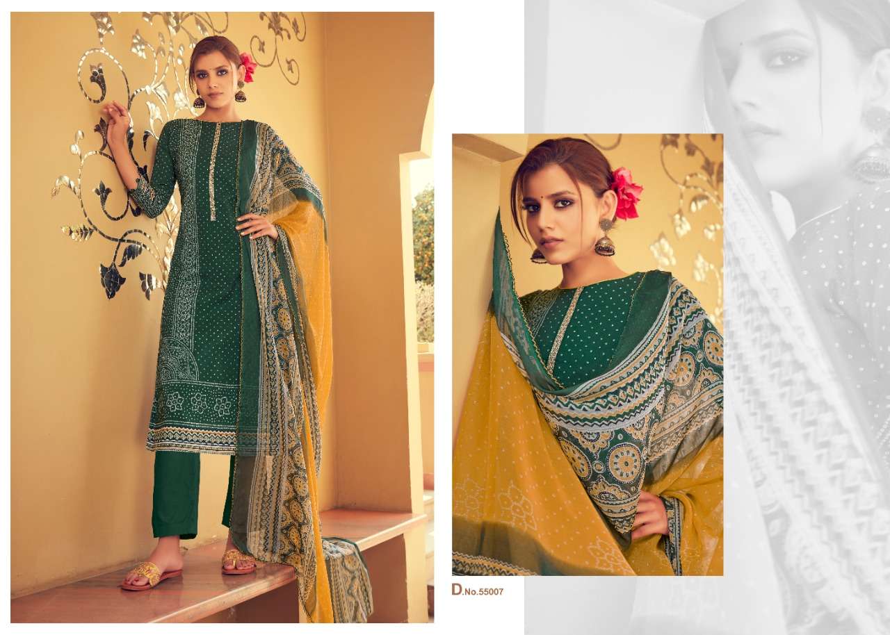 SABRANG BY ANKIT TEXTILE 55001 TO 55008 SERIES BEAUTIFUL SUITS COLORFUL STYLISH FANCY CASUAL WEAR & ETHNIC WEAR HEAVY LAWN COTTON DIGITAL PRINT WITH EMBROIDERY DRESSES AT WHOLESALE PRICE