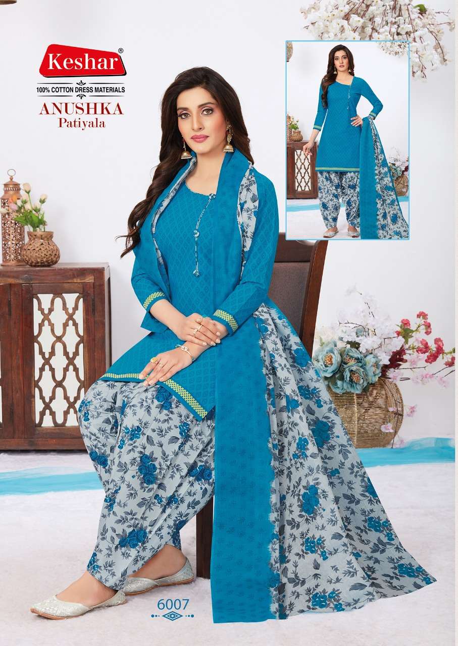 ANUSHKA PATIYALA VOL-6 BY KESHAR 6001 TO 6010 SERIES BEAUTIFUL SUITS STYLISH FANCY COLORFUL CASUAL WEAR & ETHNIC WEAR PURE COTTON DRESSES AT WHOLESALE PRICE