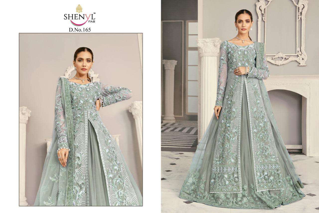 GULBANO VOL-2 BY SHENYL FAB PAKISTANI STYLISH BEAUTIFUL COLOURFUL PRINTED & EMBROIDERED PARTY WEAR & OCCASIONAL WEAR BUTTERFLY NET EMBROIDERED DRESSES AT WHOLESALE PRICE