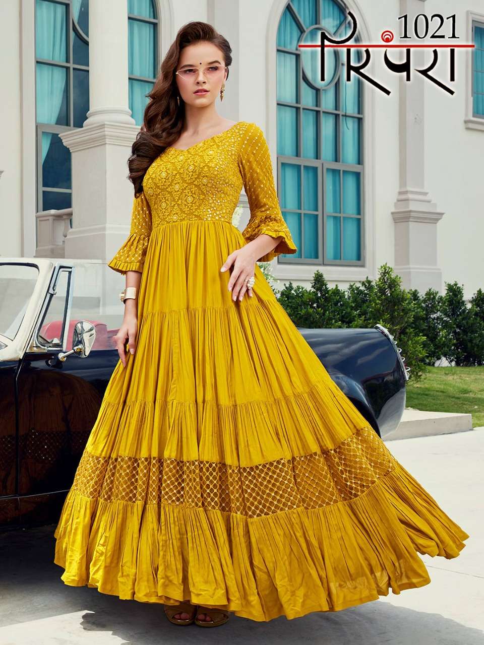 PARAMPRA VOL-5 BY PARAMPRA 1021 TO 1024 SERIES DESIGNER STYLISH FANCY COLORFUL BEAUTIFUL PARTY WEAR & ETHNIC WEAR COLLECTION GEORGETTE/SILK DRESSES AT WHOLESALE PRICE