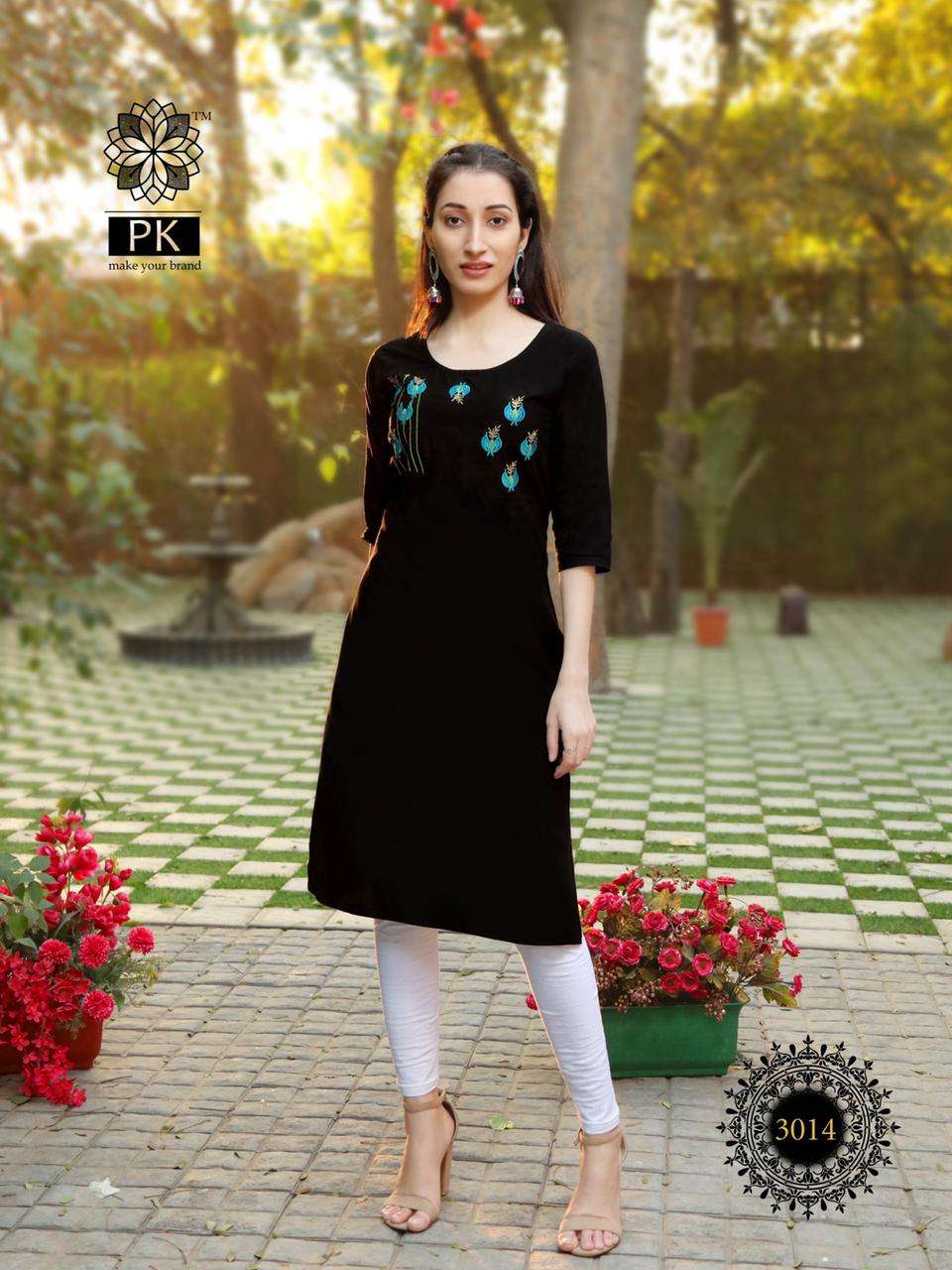 FASHION RAINBOW VOL-3 BY PK 3001 TO 3021 SERIES BEAUTIFUL STYLISH FANCY COLORFUL CASUAL WEAR & ETHNIC WEAR COTTON EMBROIDERED KURTIS AT WHOLESALE PRICE