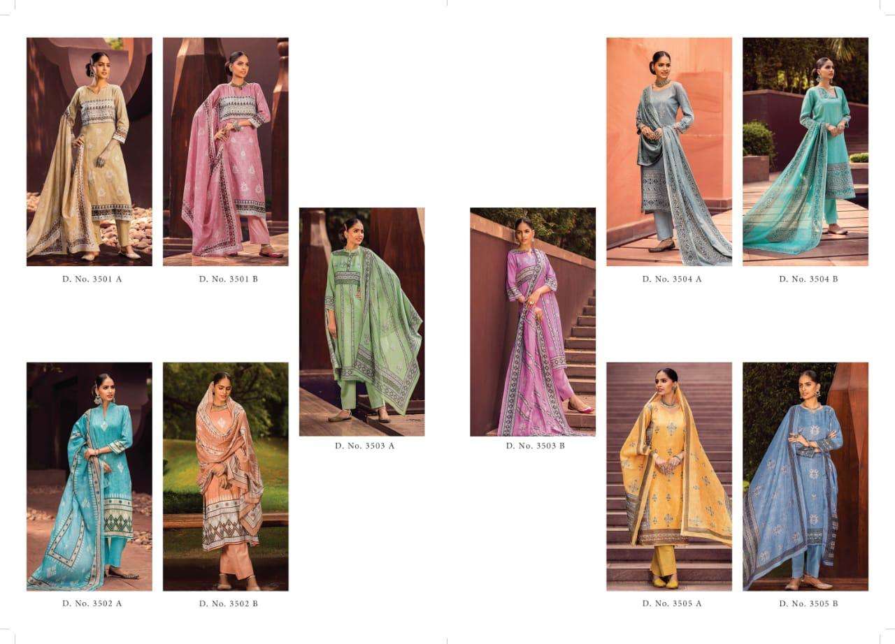 JUNOON BY RIVAA 3501-A TO 3505-B SERIES BEAUTIFUL SUITS COLORFUL STYLISH FANCY CASUAL WEAR & ETHNIC WEAR GLACE COTTON PRINT DRESSES AT WHOLESALE PRICE
