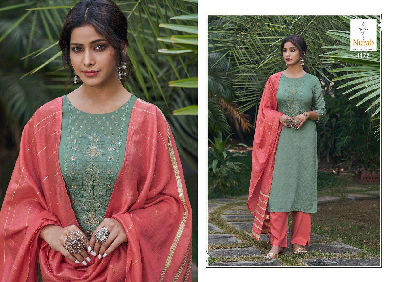 NIKUNJ BY NURAH 1171 TO 1174 SERIES BEAUTIFUL SUITS COLORFUL STYLISH FANCY CASUAL WEAR & ETHNIC WEAR CHINNON SILK DRESSES AT WHOLESALE PRICE