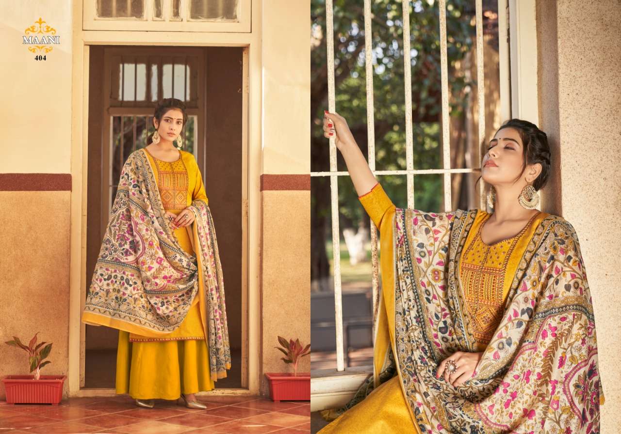 MAANI VOL-4 BY LAVINA 401 TO 406 SERIES BEAUTIFUL SUITS STYLISH FANCY COLORFUL PARTY WEAR & OCCASIONAL WEAR PURE COTTON EMBROIDERED DRESSES AT WHOLESALE PRICE