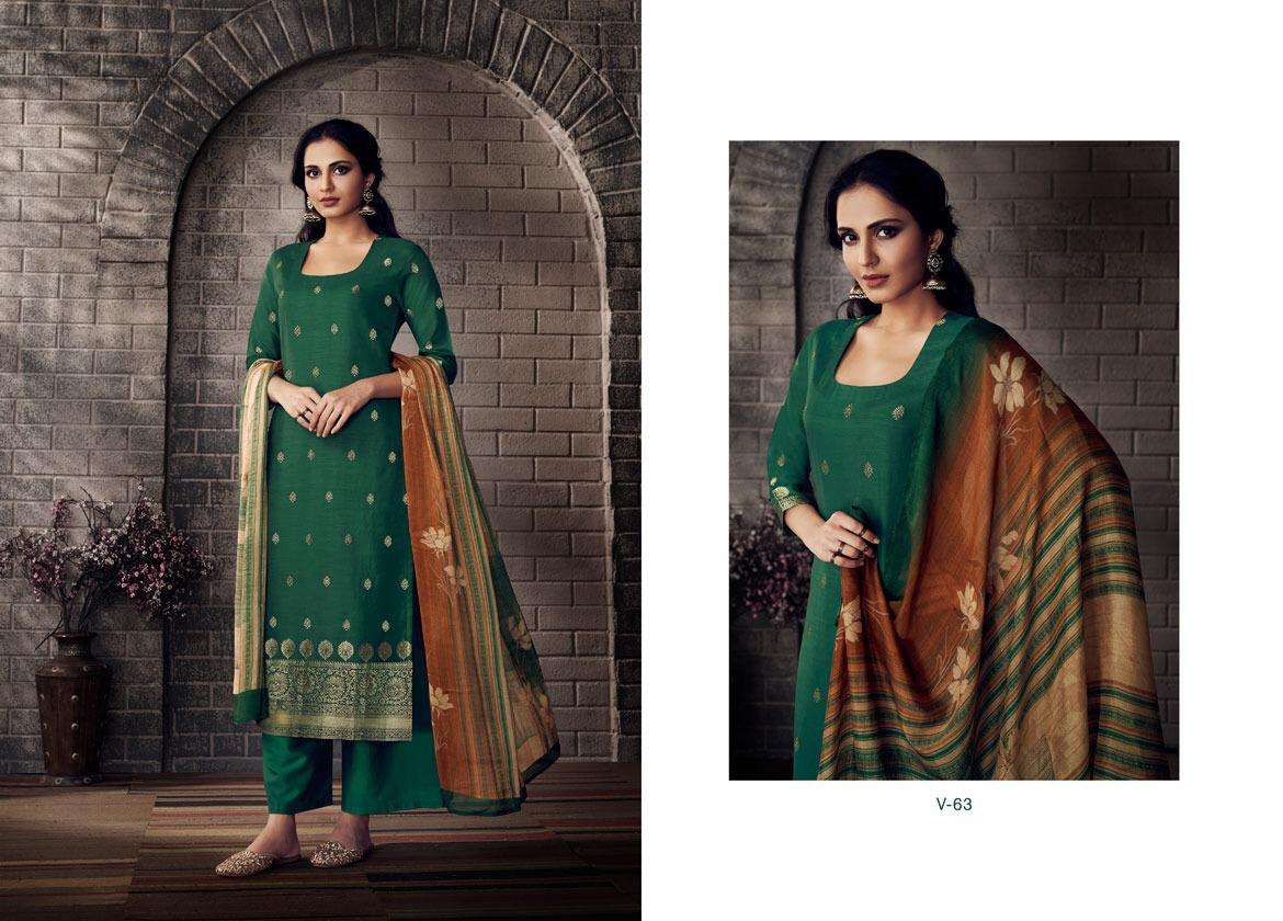 AANYA BY VARINA 61 TO 67 SERIES BEAUTIFUL SUITS COLORFUL STYLISH FANCY CASUAL WEAR & ETHNIC WEAR BANARASI JACQUARD WITH HANDWORK DRESSES AT WHOLESALE PRICE