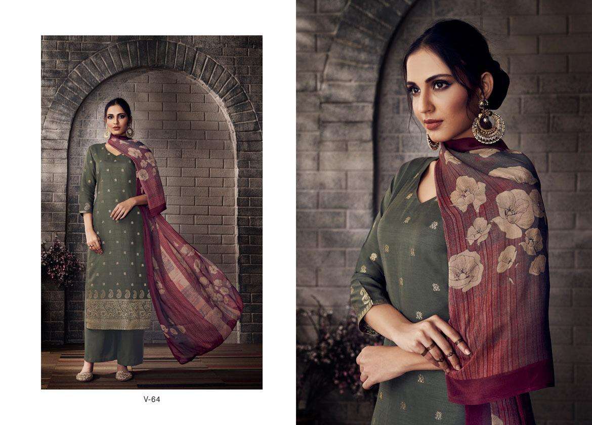 AANYA BY VARINA 61 TO 67 SERIES BEAUTIFUL SUITS COLORFUL STYLISH FANCY CASUAL WEAR & ETHNIC WEAR BANARASI JACQUARD WITH HANDWORK DRESSES AT WHOLESALE PRICE