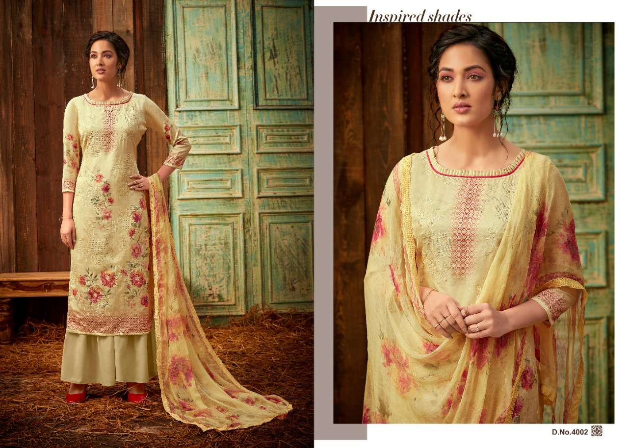 TAHIRA VOL-4 BY ZSM 4001 TO 4008 SERIES BEAUTIFUL SUITS COLORFUL STYLISH FANCY CASUAL WEAR & ETHNIC WEAR JAM SATIN DIGITAL PRINT EMBROIDERED DRESSES AT WHOLESALE PRICE