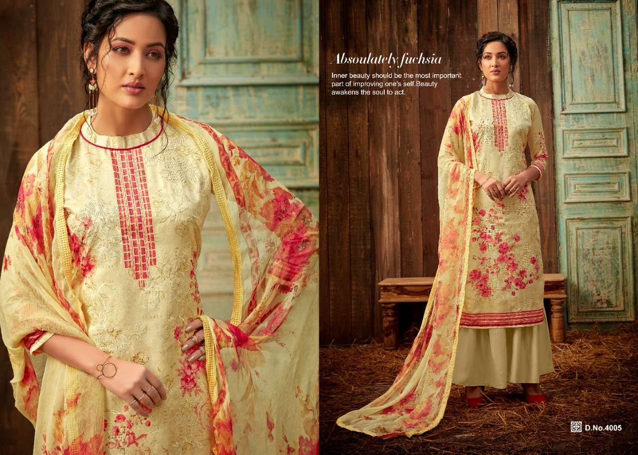 TAHIRA VOL-4 BY ZSM 4001 TO 4008 SERIES BEAUTIFUL SUITS COLORFUL STYLISH FANCY CASUAL WEAR & ETHNIC WEAR JAM SATIN DIGITAL PRINT EMBROIDERED DRESSES AT WHOLESALE PRICE