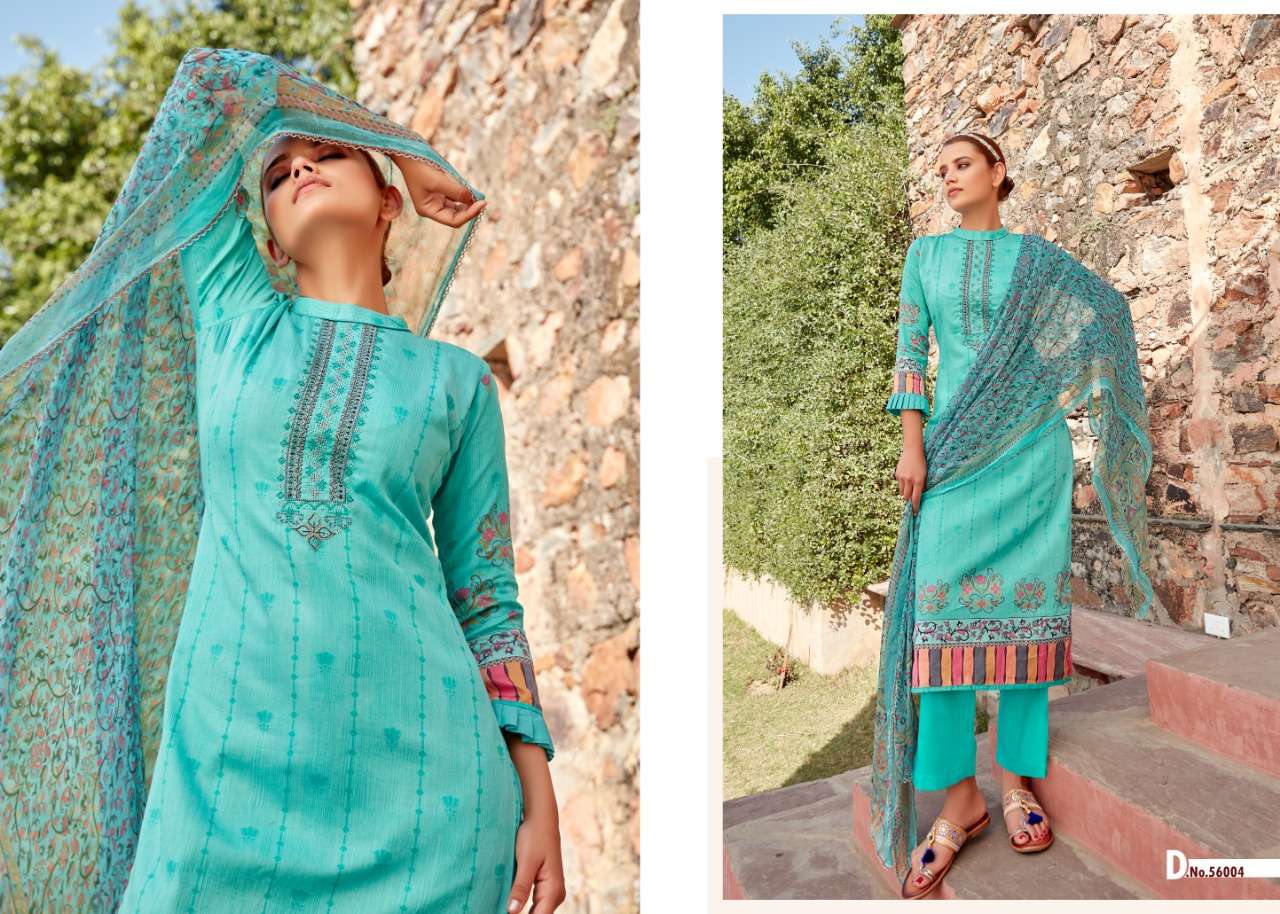 HELIOUS BY ANKIT TEXTILE 56001 TO 56008 SERIES BEAUTIFUL SUITS COLORFUL STYLISH FANCY CASUAL WEAR & ETHNIC WEAR PURE JAM COTTON DIGITAL PRINT WITH EMBROIDERY WORK DRESSES AT WHOLESALE PRICE