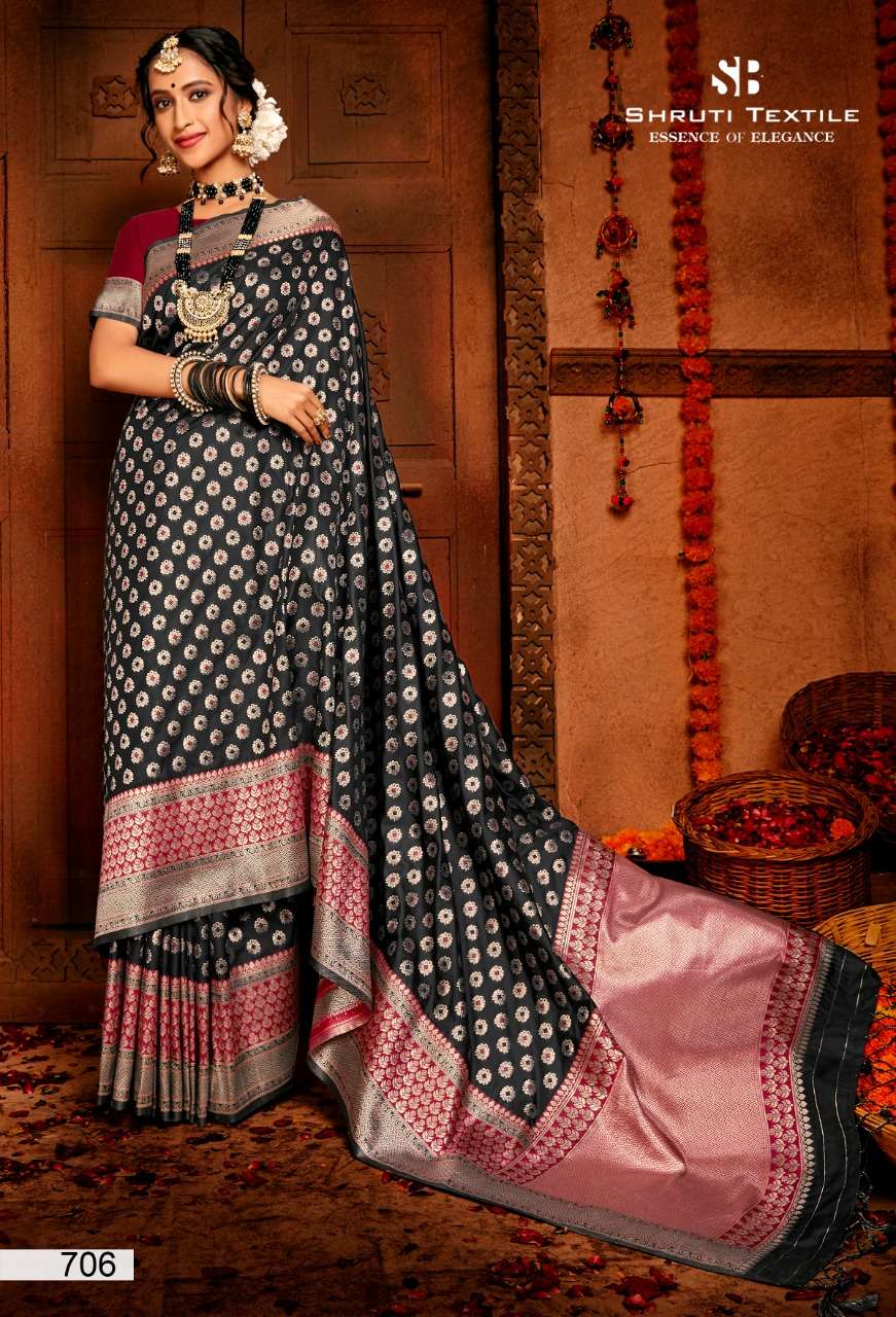 SHRUTI 700 SERIES BY SHRUTI 701 TO 712 SERIES INDIAN TRADITIONAL WEAR COLLECTION BEAUTIFUL STYLISH FANCY COLORFUL PARTY WEAR & OCCASIONAL WEAR SOFT SILK SAREES AT WHOLESALE PRICE