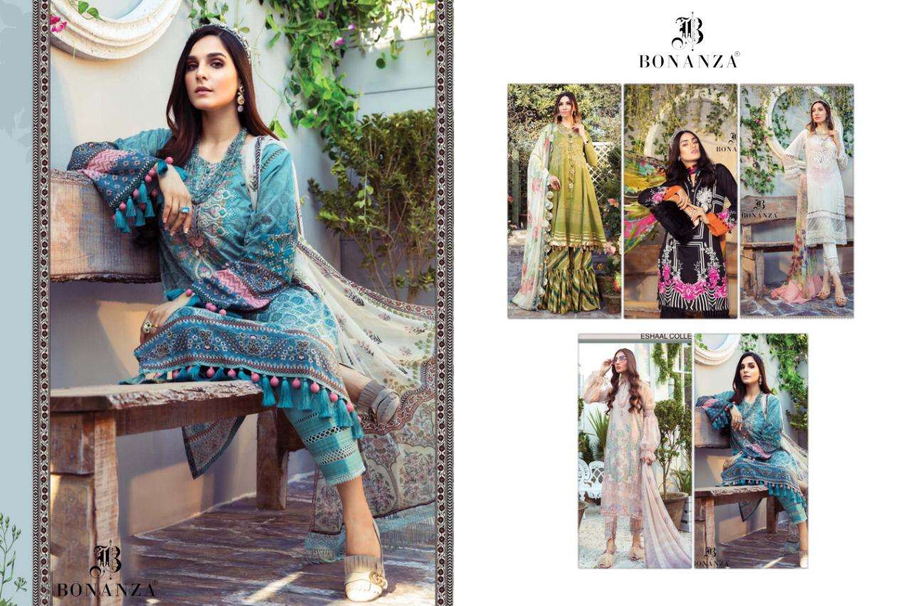 MARIA B MPRINT SUMMER COLLECTION-2021 BY BONANZA 01 TO 05 SERIES DESIGNER BRIDAL WEAR COLLECTION BEAUTIFUL STYLISH FANCY COLORFUL PARTY WEAR & OCCASIONAL WEAR CAMBRIC COTTON PRINT WITH EMBROIDERED DRESSES AT WHOLESALE PRICE