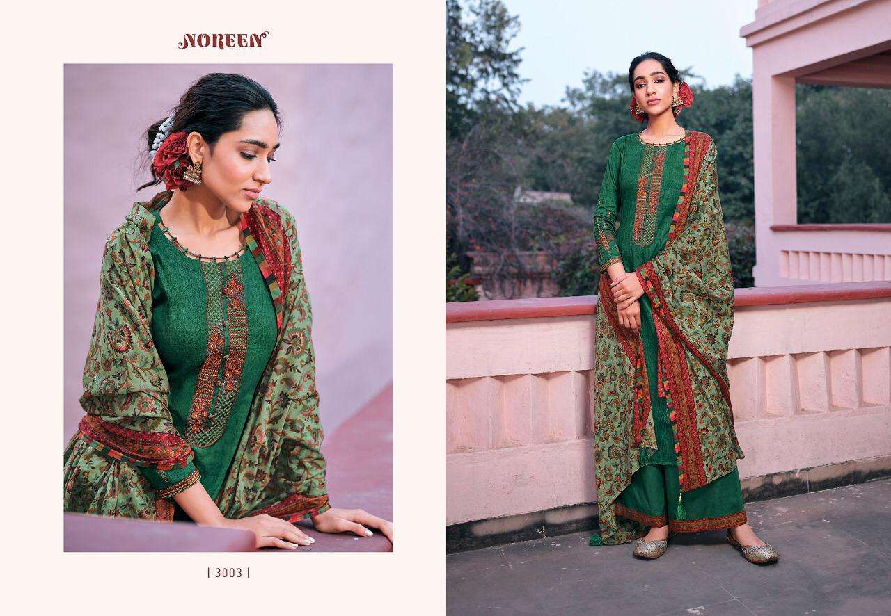 NOREEN SHANAYA BY LT FABRICS 3001 TO 3008 SERIES BEAUTIFUL SUITS COLORFUL STYLISH FANCY CASUAL WEAR & ETHNIC WEAR COTTON SATIN PRINT WITH WORK DRESSES AT WHOLESALE PRICE