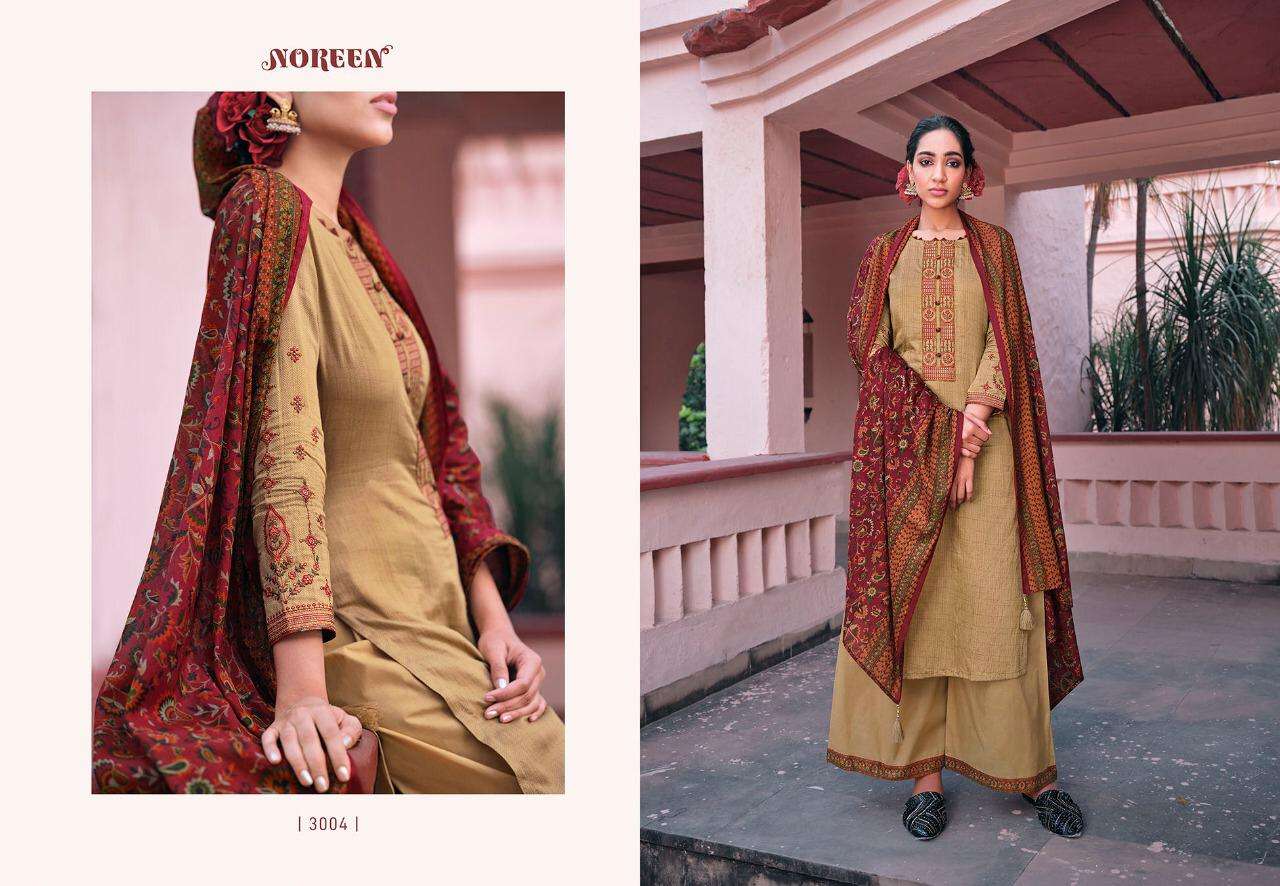 NOREEN SHANAYA BY LT FABRICS 3001 TO 3008 SERIES BEAUTIFUL SUITS COLORFUL STYLISH FANCY CASUAL WEAR & ETHNIC WEAR COTTON SATIN PRINT WITH WORK DRESSES AT WHOLESALE PRICE