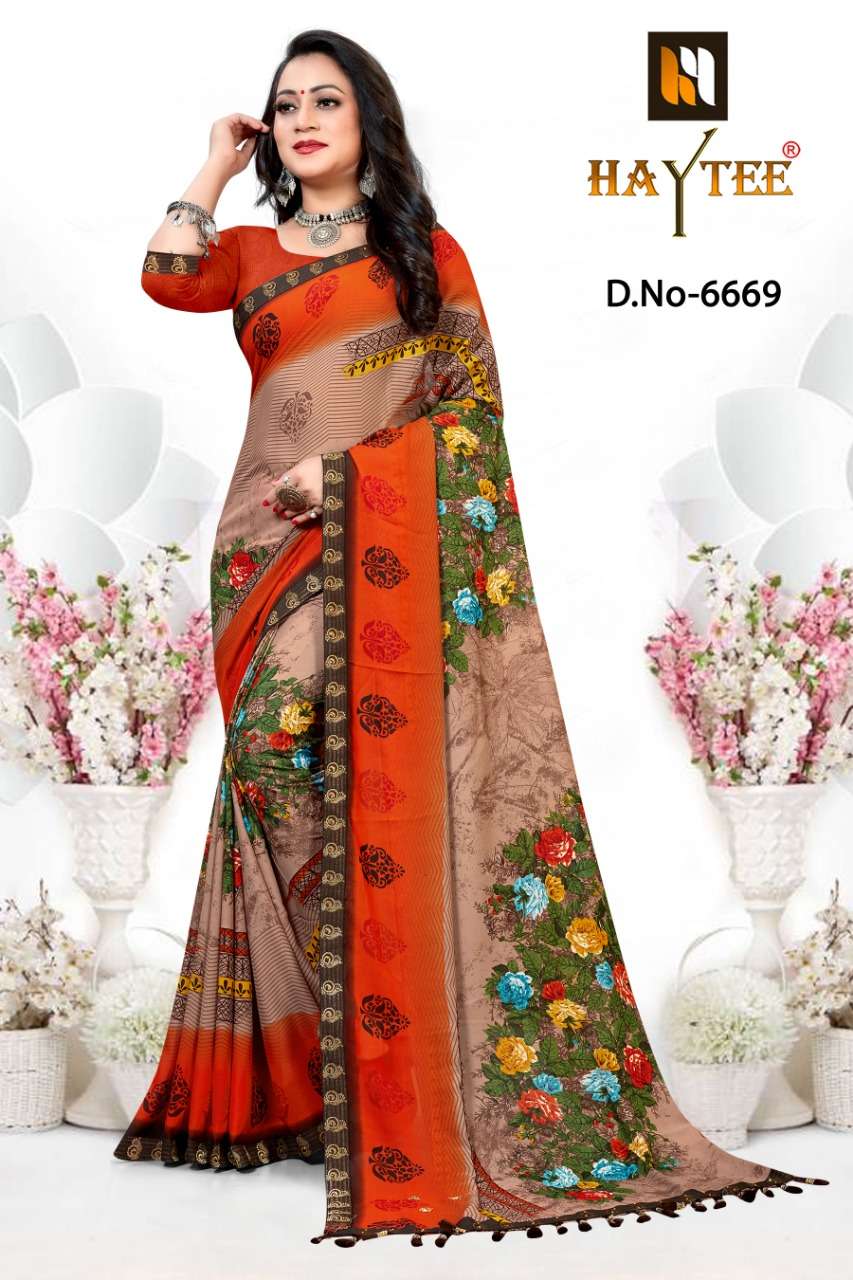 AVANTIKA VOL-36 BY HAYTEE 6669 TO 6676 SERIES INDIAN TRADITIONAL WEAR COLLECTION BEAUTIFUL STYLISH FANCY COLORFUL PARTY WEAR & OCCASIONAL WEAR HEAVY RENIAL PRINT SAREES AT WHOLESALE PRICE