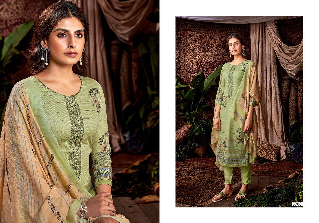 ALENA BY SANNA FASHION 3701 TO 3710 SERIES BEAUTIFUL SUITS COLORFUL STYLISH FANCY CASUAL WEAR & ETHNIC WEAR PURE JAM SILK DIGITAL PRINT WITH FANCY WORK DRESSES AT WHOLESALE PRICE