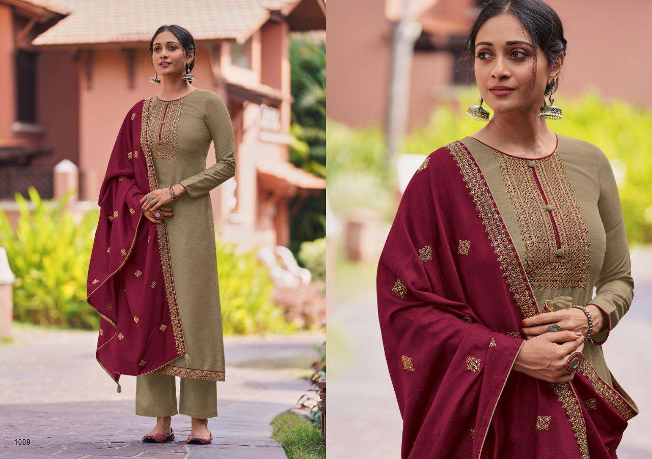 EKAAYA BY KASMEERA 1008 TO 1015 SERIES BEAUTIFUL SUITS COLORFUL STYLISH FANCY CASUAL WEAR & ETHNIC WEAR PURE SILK EMBROIDERED DRESSES AT WHOLESALE PRICE