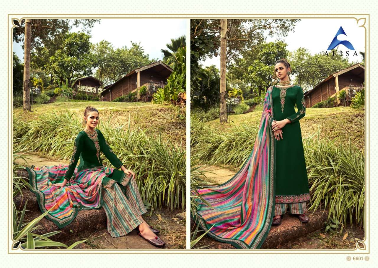 ANAYA BY ALISA 6601 TO 6606 SERIES BEAUTIFUL SUITS COLORFUL STYLISH FANCY CASUAL WEAR & ETHNIC WEAR SATIN GEORGETTE DRESSES AT WHOLESALE PRICE