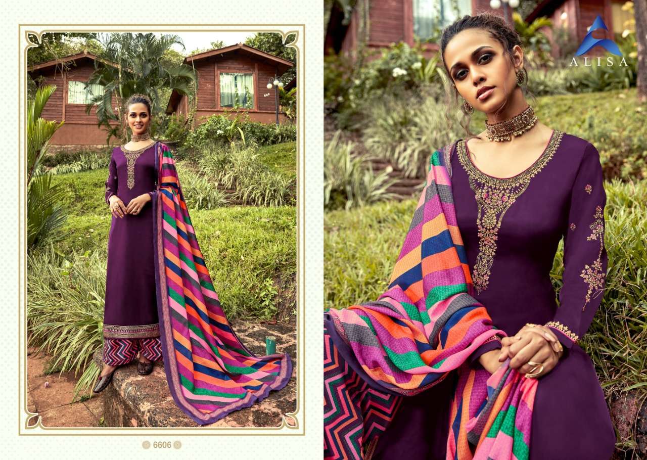 ANAYA BY ALISA 6601 TO 6606 SERIES BEAUTIFUL SUITS COLORFUL STYLISH FANCY CASUAL WEAR & ETHNIC WEAR SATIN GEORGETTE DRESSES AT WHOLESALE PRICE