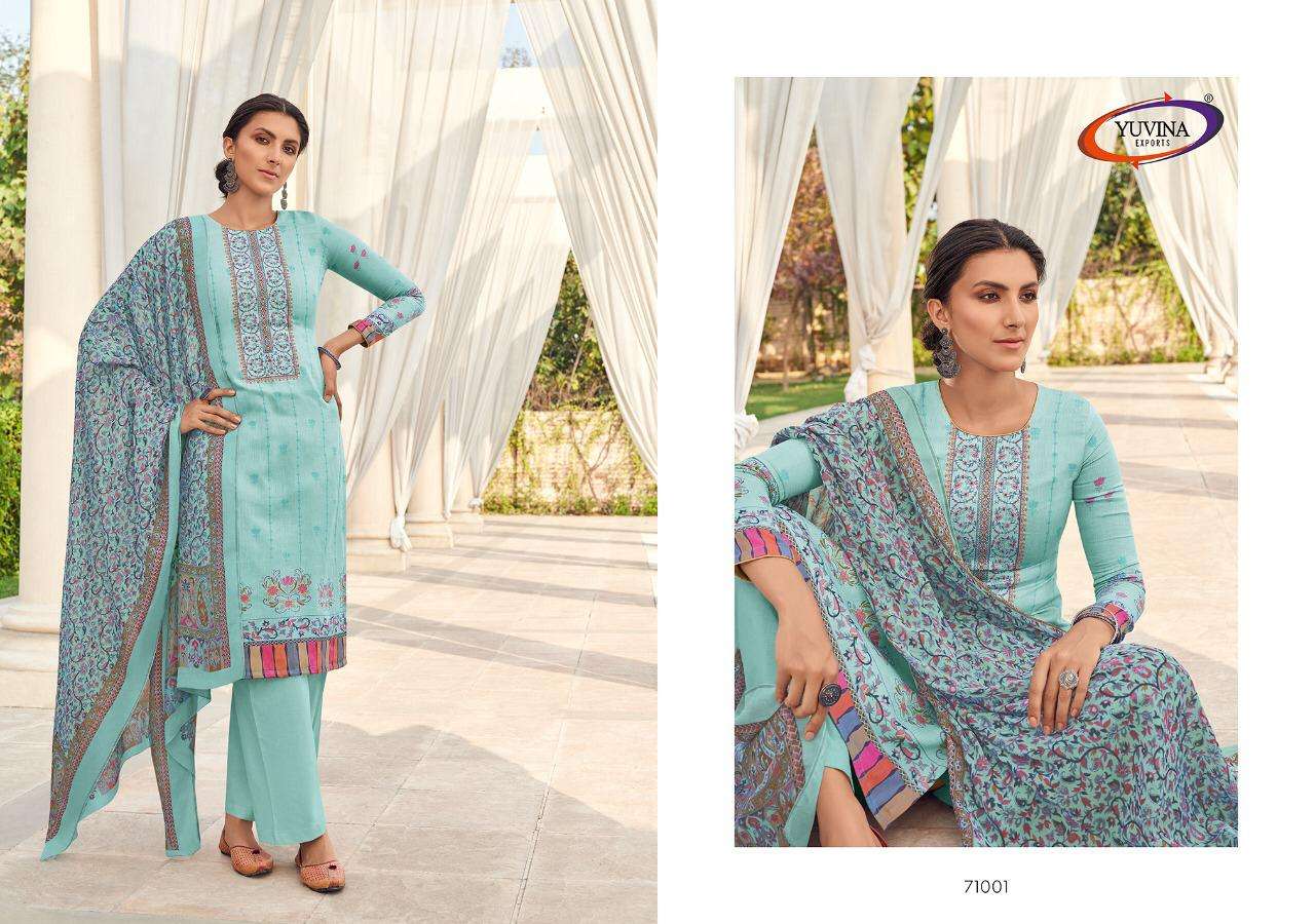 RIHANA BY YUVINA EXPORTS 71001 TO 71008 SERIES BEAUTIFUL SUITS COLORFUL STYLISH FANCY CASUAL WEAR & ETHNIC WEAR PURE JAM DRESSES AT WHOLESALE PRICE