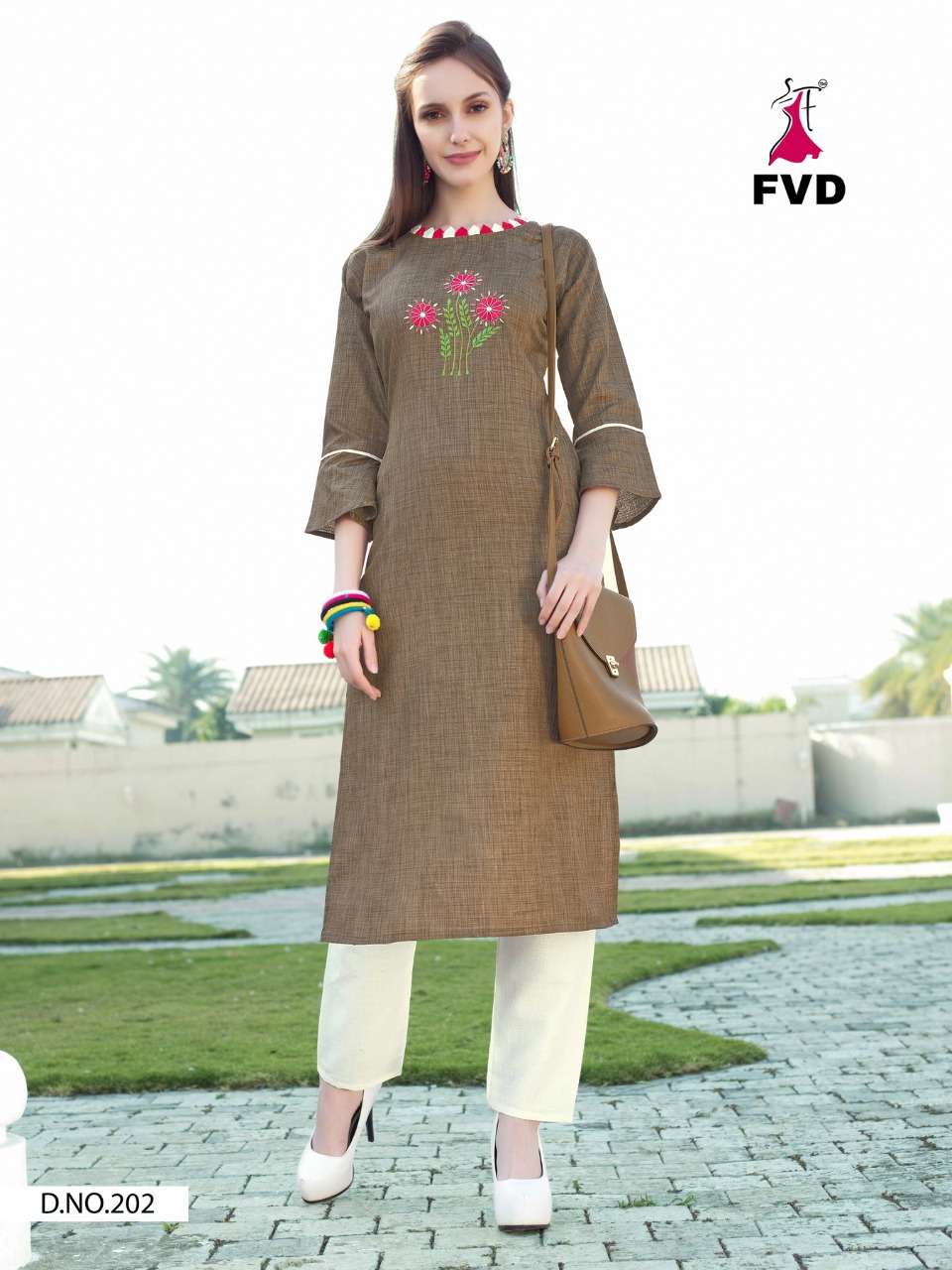 CITY GIRL VOL-3 BY FVD 197 TO 203 SERIES BEAUTIFUL COLORFUL STYLISH FANCY PARTY WEAR & ETHNIC WEAR & READY TO WEAR KHADI COTTON KURTIS WITH BOTTOM AT WHOLESALE PRICE