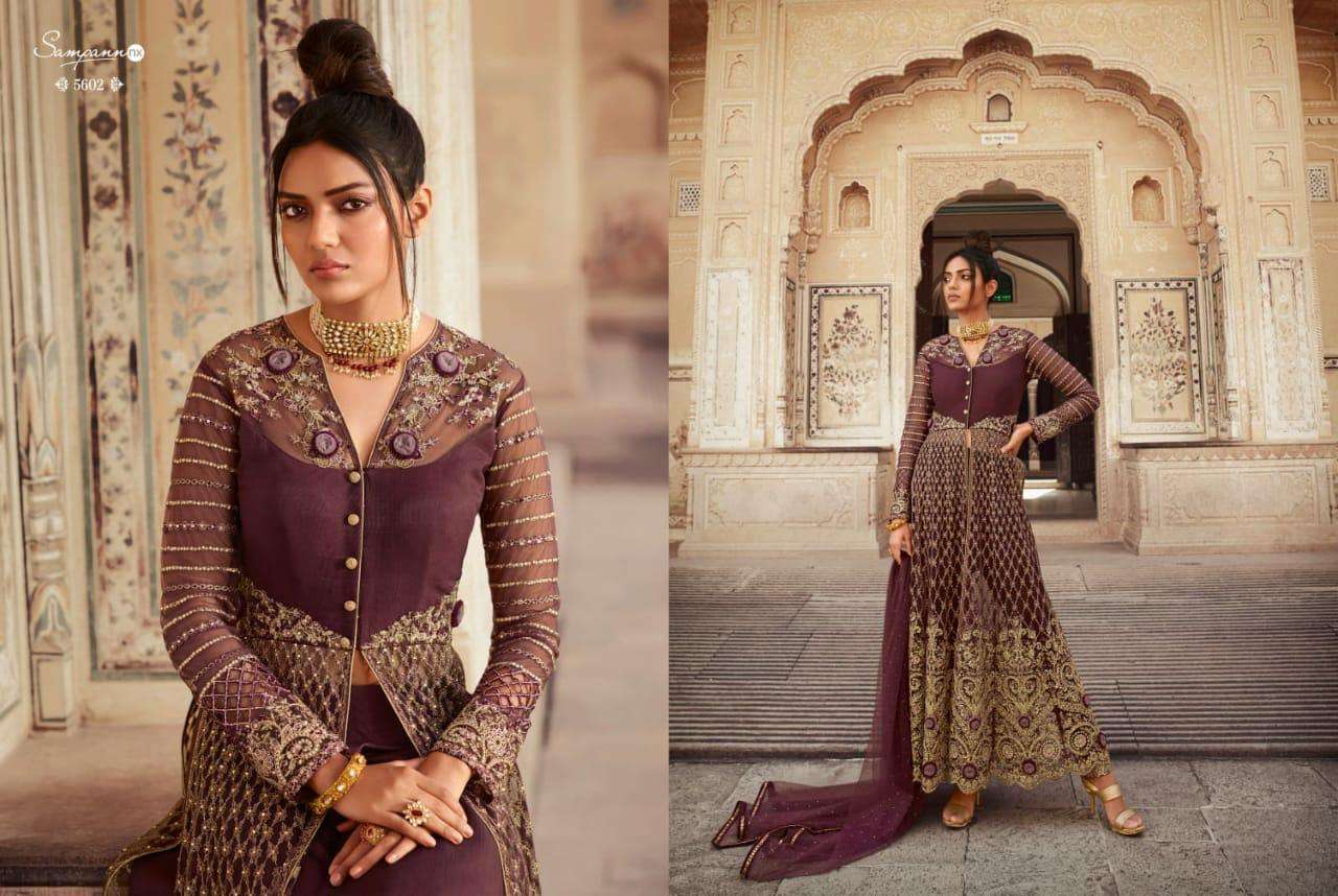 SAGA VOL-6 BY SAMPANN NX 5601 TO 5607 SERIES BEAUTIFUL STYLISH ANARKALI SUITS FANCY COLORFUL CASUAL WEAR & ETHNIC WEAR & READY TO WEAR FANCY DRESSES AT WHOLESALE PRICE