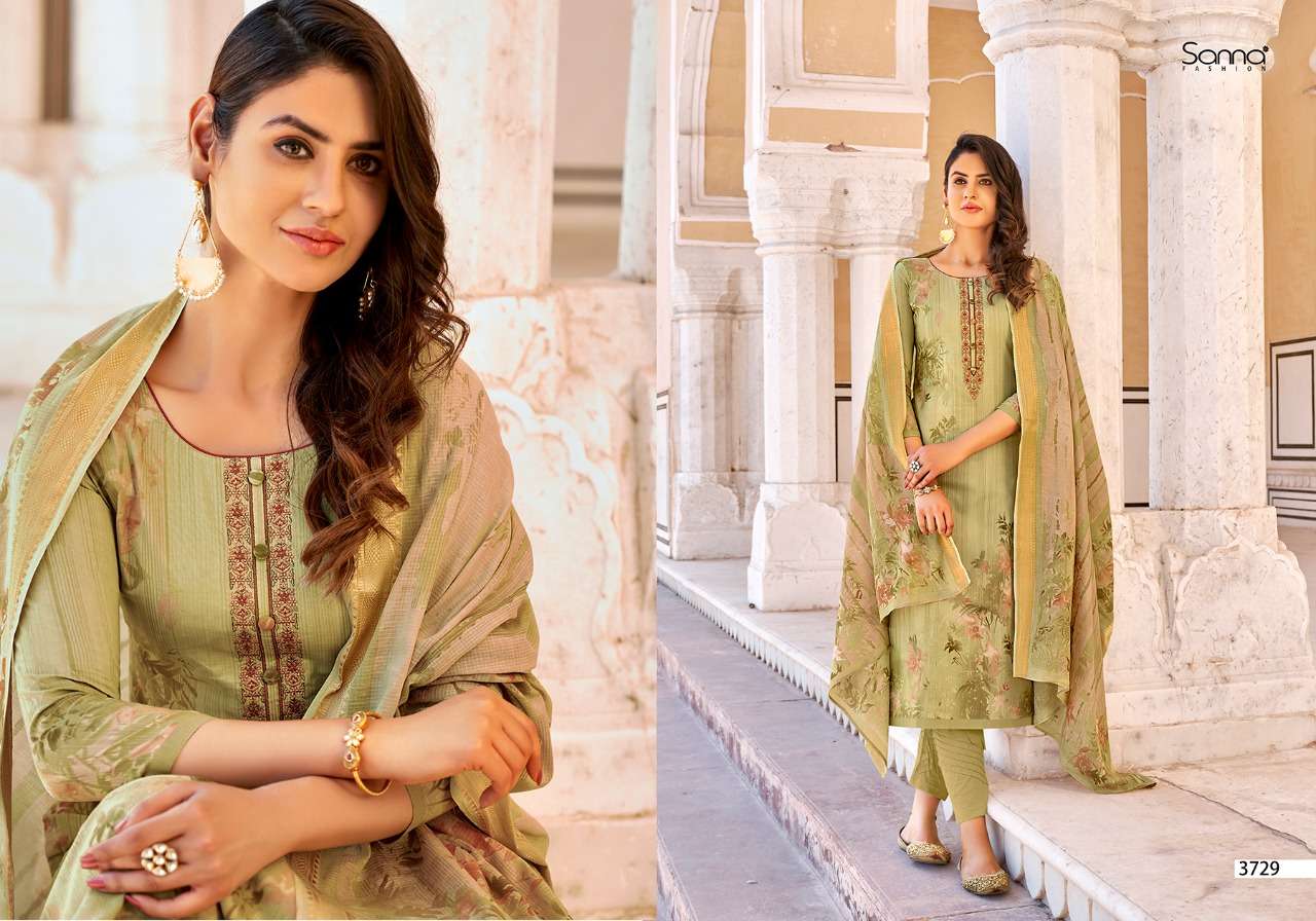 ARIANA BY SANNA FASHION 3721 TO 3730 SERIES BEAUTIFUL SUITS COLORFUL STYLISH FANCY CASUAL WEAR & ETHNIC WEAR PURE COTTON LAWN DIGITAL PRINT WITH FANCY WORK DRESSES AT WHOLESALE PRICE