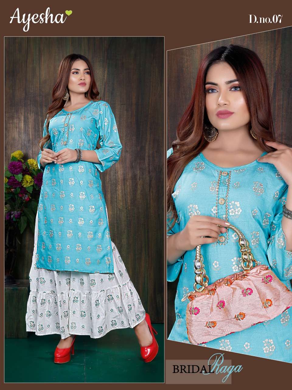 BHAVYA BY AYESHA 01 TO 08 SERIES DESIGNER STYLISH FANCY COLORFUL BEAUTIFUL PARTY WEAR & ETHNIC WEAR COLLECTION RAYON SLUB PRINT KURTIS WITH BOTTOM AT WHOLESALE PRICE