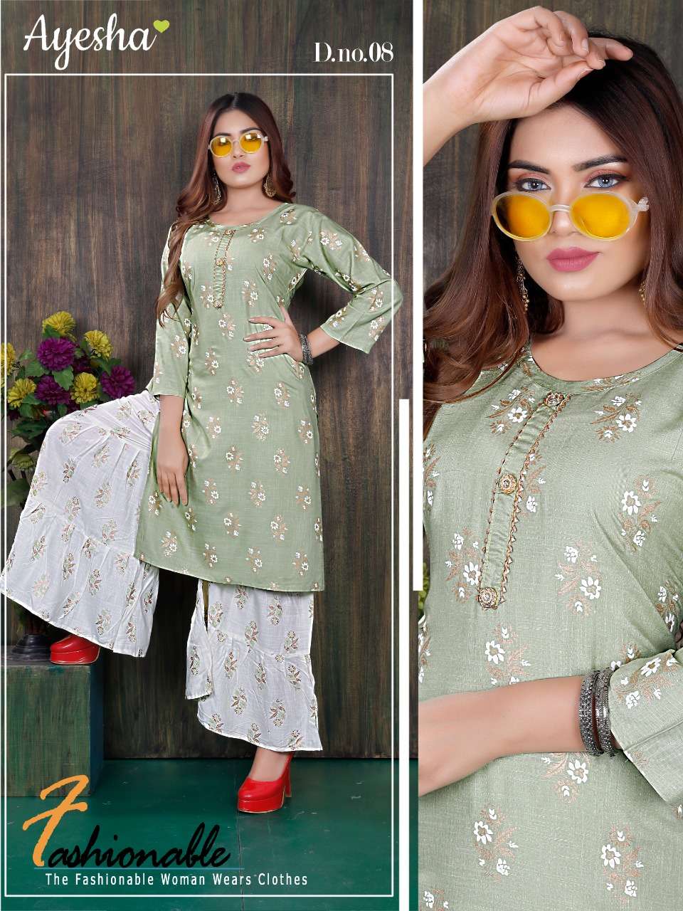 BHAVYA BY AYESHA 01 TO 08 SERIES DESIGNER STYLISH FANCY COLORFUL BEAUTIFUL PARTY WEAR & ETHNIC WEAR COLLECTION RAYON SLUB PRINT KURTIS WITH BOTTOM AT WHOLESALE PRICE