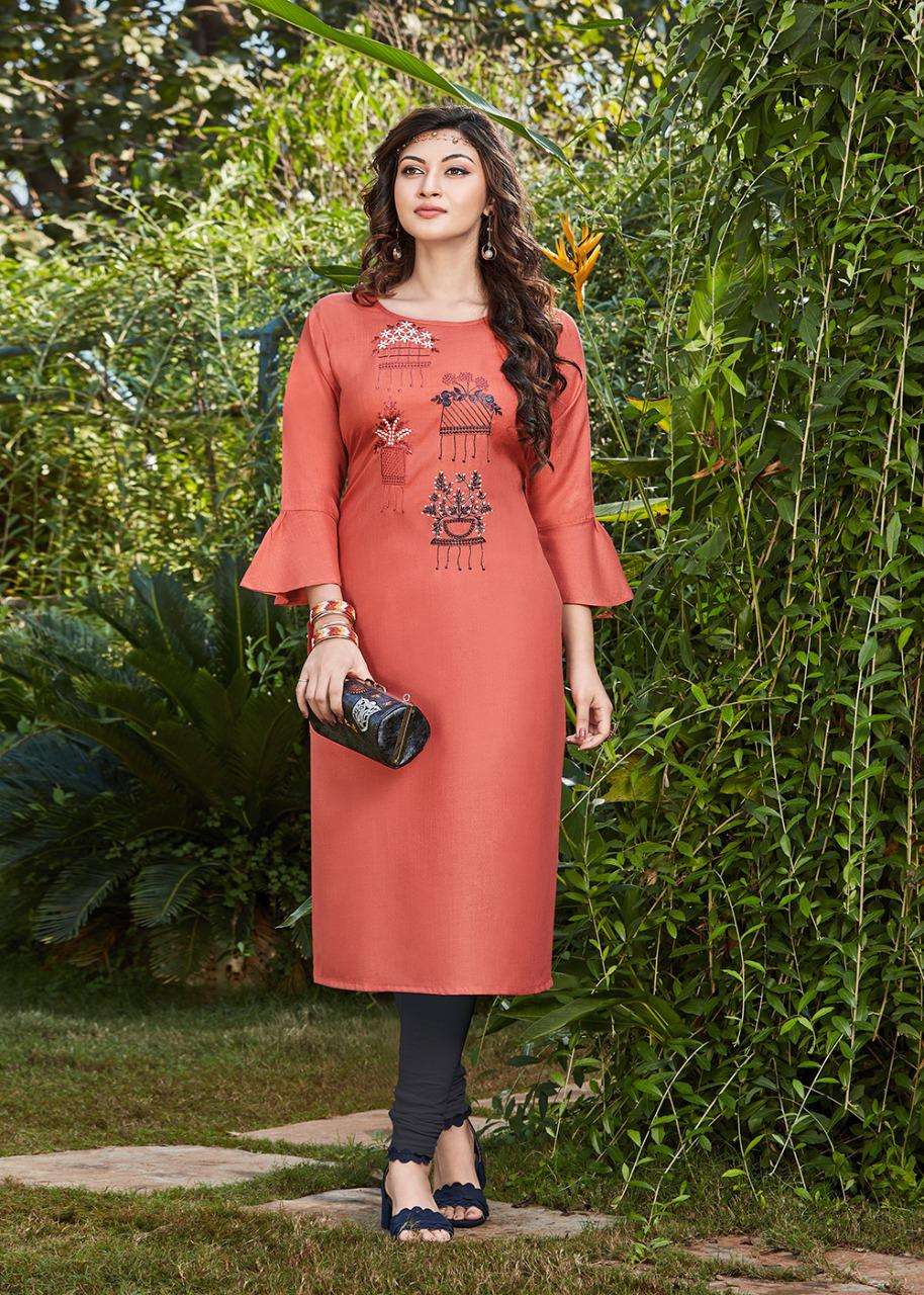 ANAYAH BY SHUBH NX 1001 TO 1010 SERIES DESIGNER STYLISH FANCY COLORFUL BEAUTIFUL PARTY WEAR & ETHNIC WEAR COLLECTION RAYON SLUB EMBROIDERY KURTIS AT WHOLESALE PRICE