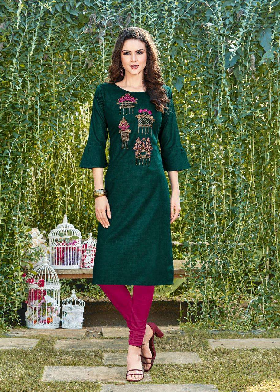 ANAYAH BY SHUBH NX 1001 TO 1010 SERIES DESIGNER STYLISH FANCY COLORFUL BEAUTIFUL PARTY WEAR & ETHNIC WEAR COLLECTION RAYON SLUB EMBROIDERY KURTIS AT WHOLESALE PRICE