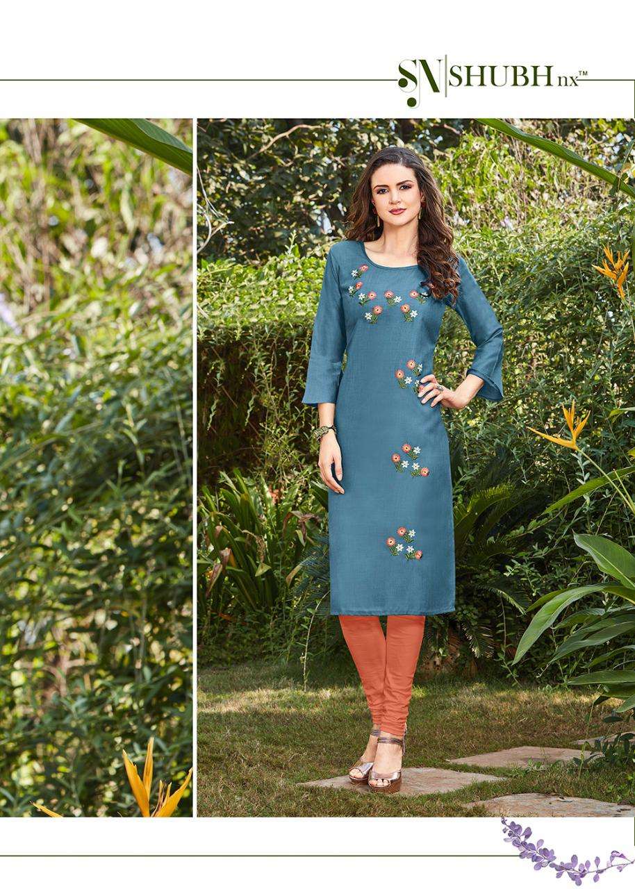 ANAYAH BY SHUBH NX 1001 TO 1010 SERIES DESIGNER STYLISH FANCY COLORFUL BEAUTIFUL PARTY WEAR & ETHNIC WEAR COLLECTION RAYON SLUB EMBROIDERY KURTIS AT WHOLESALE PRICE