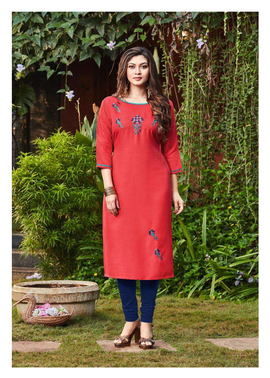 ANAYAH BY SHUBH NX 1001 TO 1010 SERIES DESIGNER STYLISH FANCY COLORFUL BEAUTIFUL PARTY WEAR & ETHNIC WEAR COLLECTION RAYON SLUB EMBROIDERY KURTIS AT WHOLESALE PRICE