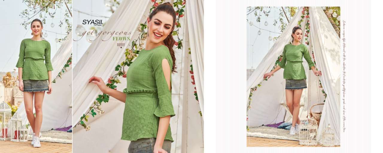 SUMMER BEAUTY BY SYASII 001 TO 018 SERIES DESIGNER STYLISH FANCY COLORFUL BEAUTIFUL PARTY WEAR & ETHNIC WEAR COLLECTION VISCOSE LYCRA TOPS AT WHOLESALE PRICE