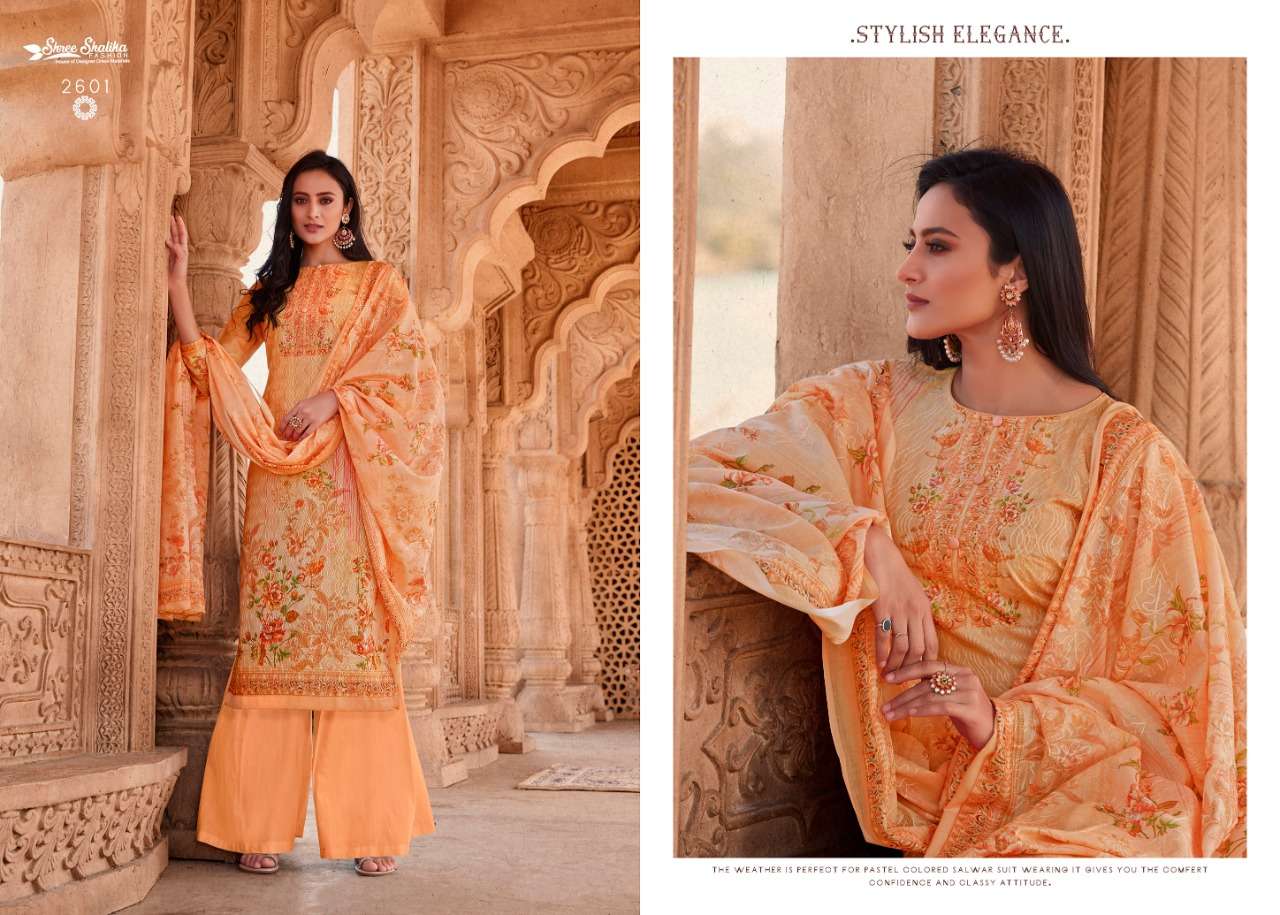 SHALIKA VOL-69 BY SHREE SHALIKA FASHION 2601 TO 2608 SERIES BEAUTIFUL STYLISH SUITS FANCY COLORFUL CASUAL WEAR & ETHNIC WEAR & READY TO WEAR COTTON DIGITAL PRINT WITH AARI WORK DRESSES AT WHOLESALE PRICE