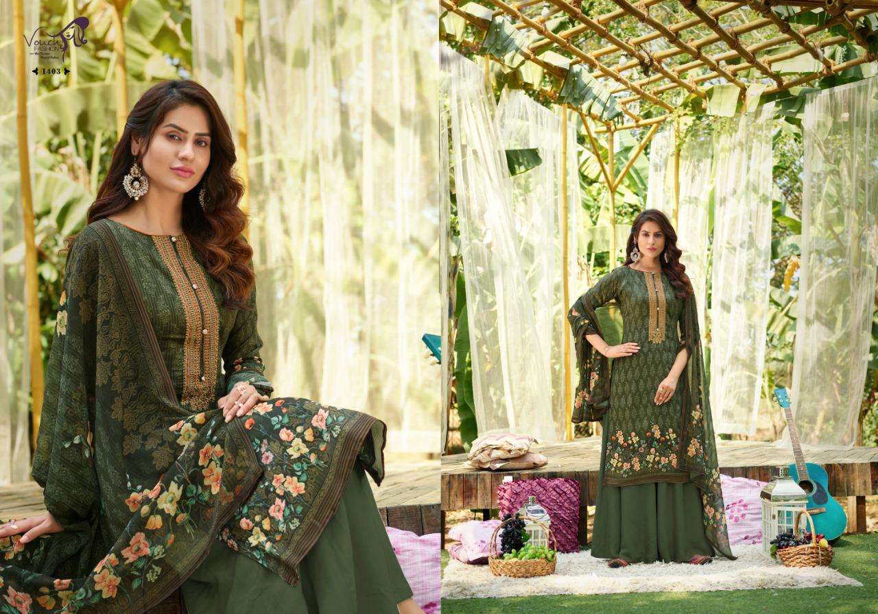 RIVAA BY VOUCHE 1401 TO 1408 SERIES BEAUTIFUL SUITS COLORFUL STYLISH FANCY CASUAL WEAR & ETHNIC WEAR PURE JAM COTTON DIGITAL PRINT WITH WORK DRESSES AT WHOLESALE PRICE