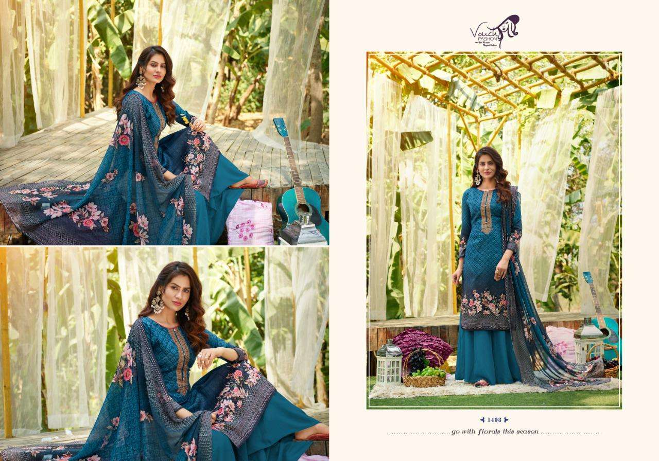 RIVAA BY VOUCHE 1401 TO 1408 SERIES BEAUTIFUL SUITS COLORFUL STYLISH FANCY CASUAL WEAR & ETHNIC WEAR PURE JAM COTTON DIGITAL PRINT WITH WORK DRESSES AT WHOLESALE PRICE